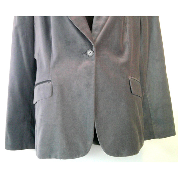 New York & Company Gray Velvet Blazer Jacket Women's 18 NEW - Picture 3 of 6